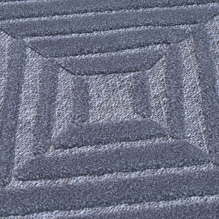 Diamond Geometric Blue Turkish Rug 5X8 FT