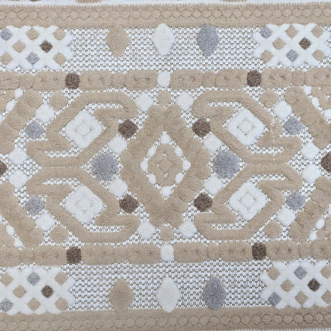 Stripe Ivory Beige Turkish Rug 5X8 FT