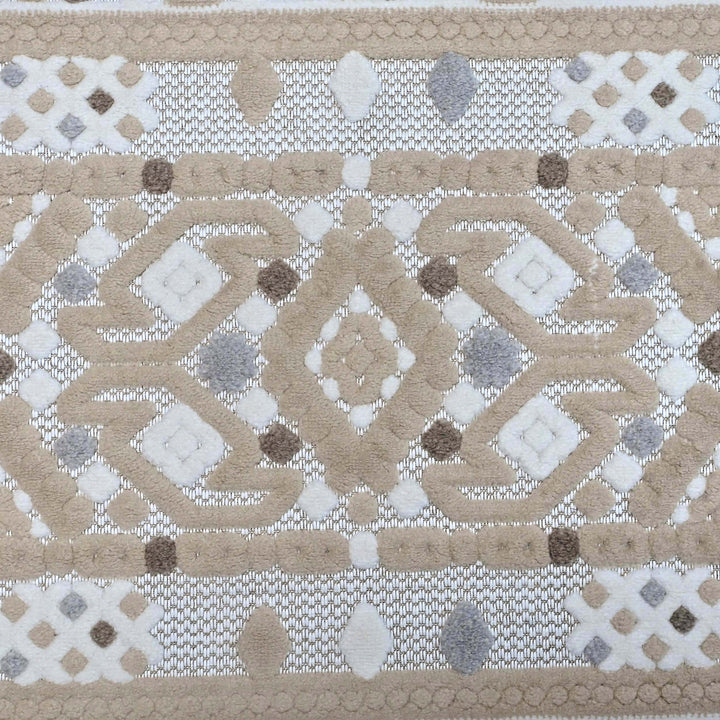 Stripe Ivory Beige Turkish Rug 5X8 FT