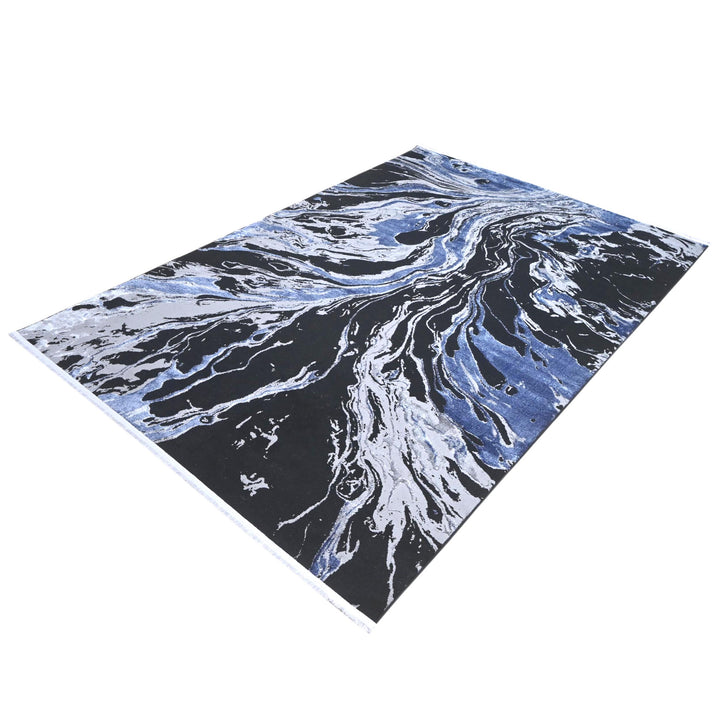 Blue & Black Turkish Rug 7x10 ft