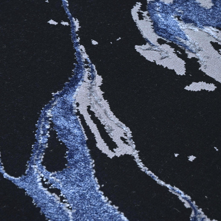 Blue & Black Turkish Rug 7x10 ft