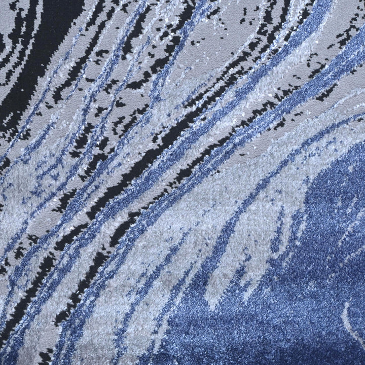 Blue & Black Turkish Rug 7x10 ft