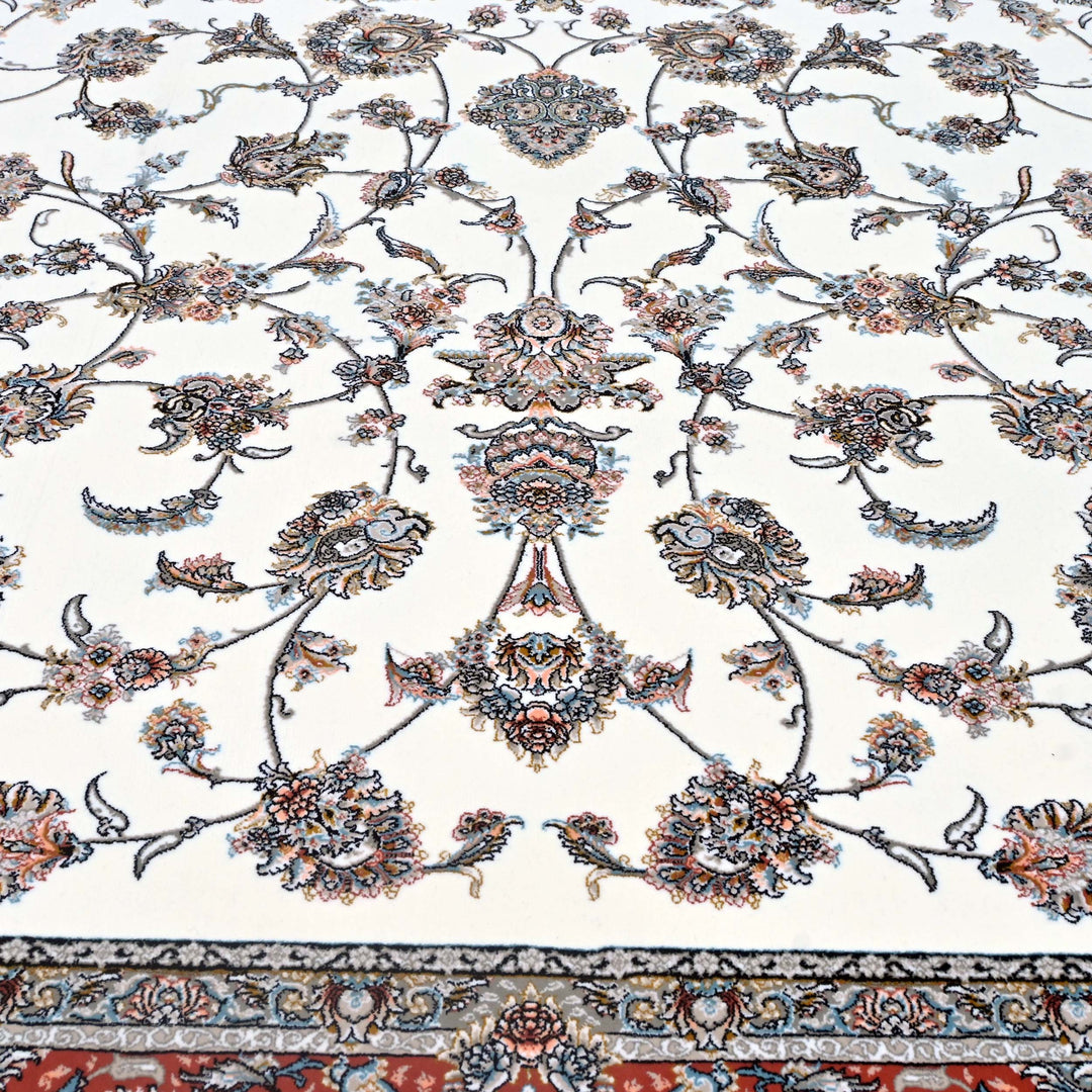 Red & Grey Arabesque Persian Khas Rug 5X8 FT