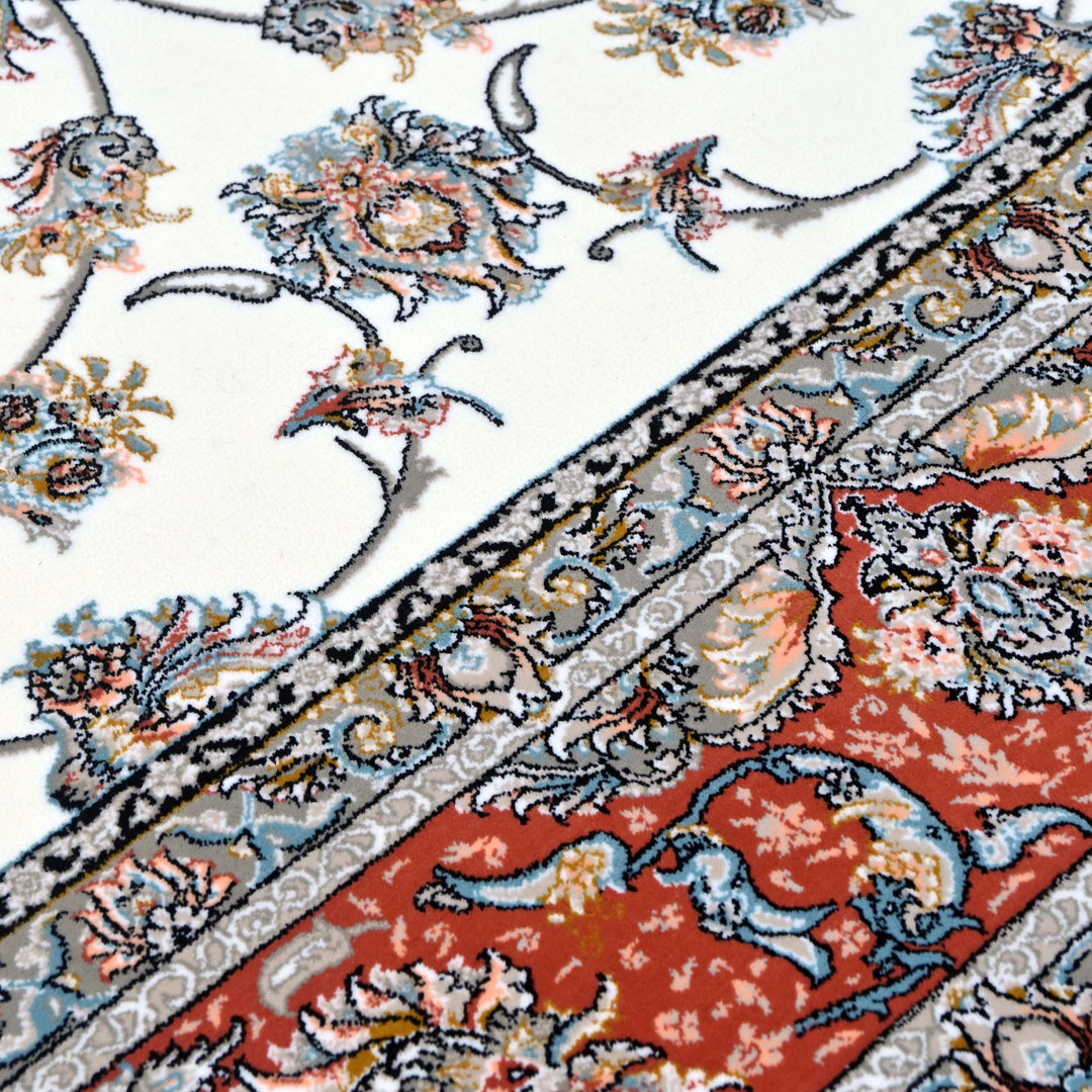 Red & Grey Arabesque Persian Khas Rug 5X8 FT