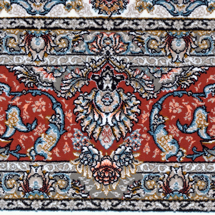 Red & Grey Arabesque Persian Khas Rug 5X8 FT