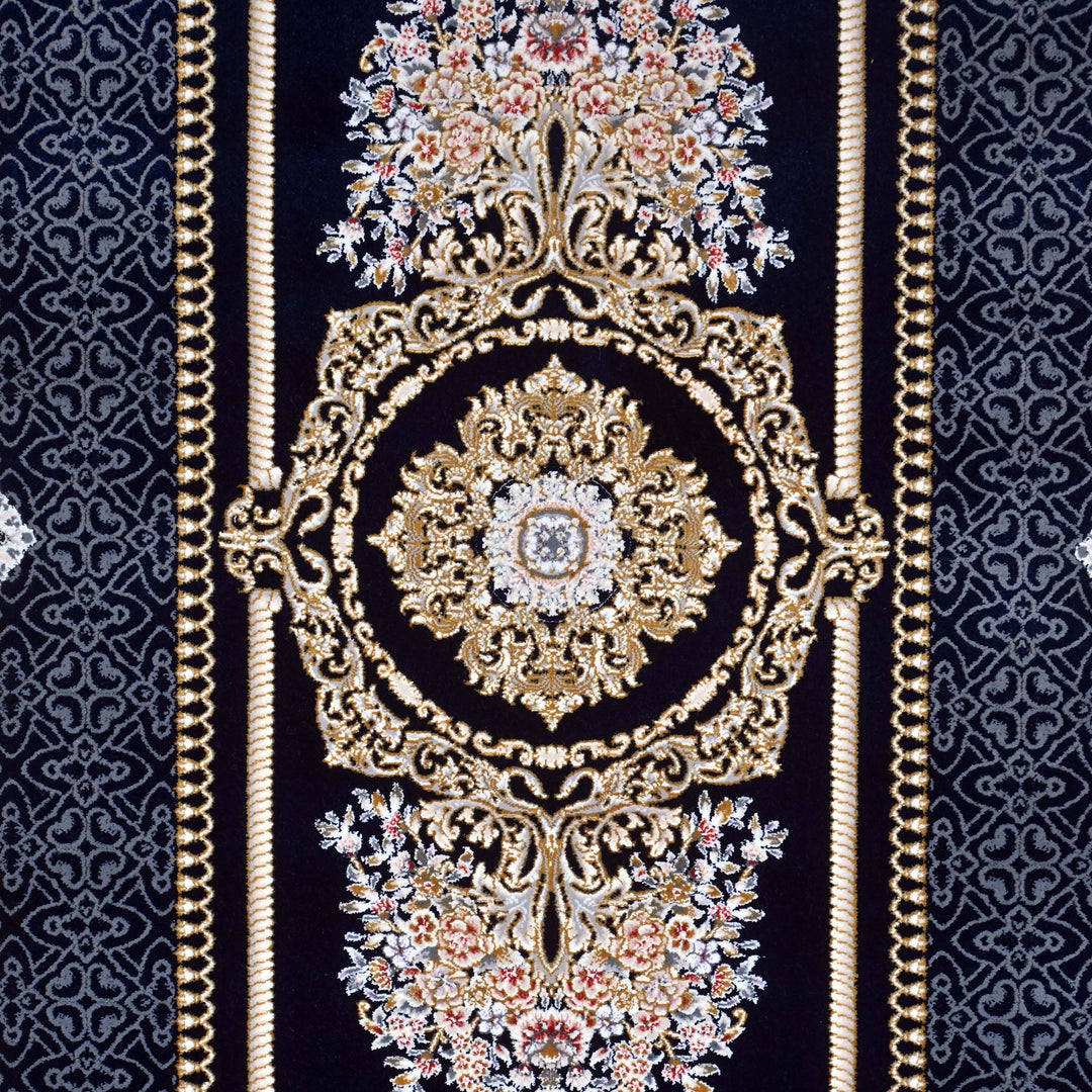 Midnight Blue Persian Khas Rug 5X8 FT