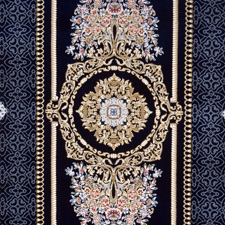 Midnight Blue Persian Khas Rug 5X8 FT
