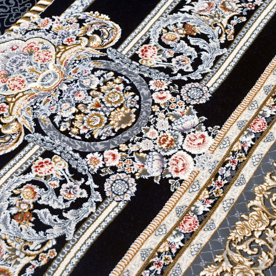 Midnight Blue Persian Khas Rug 5X8 FT