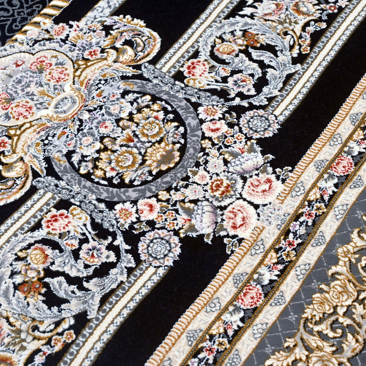 Midnight Blue Persian Khas Rug 5X8 FT