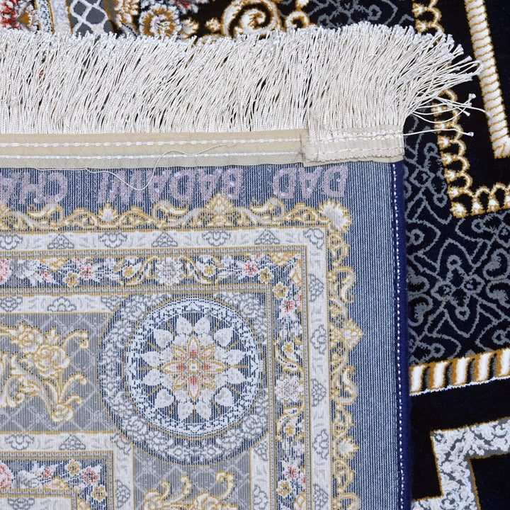 Midnight Blue Persian Khas Rug 5X8 FT