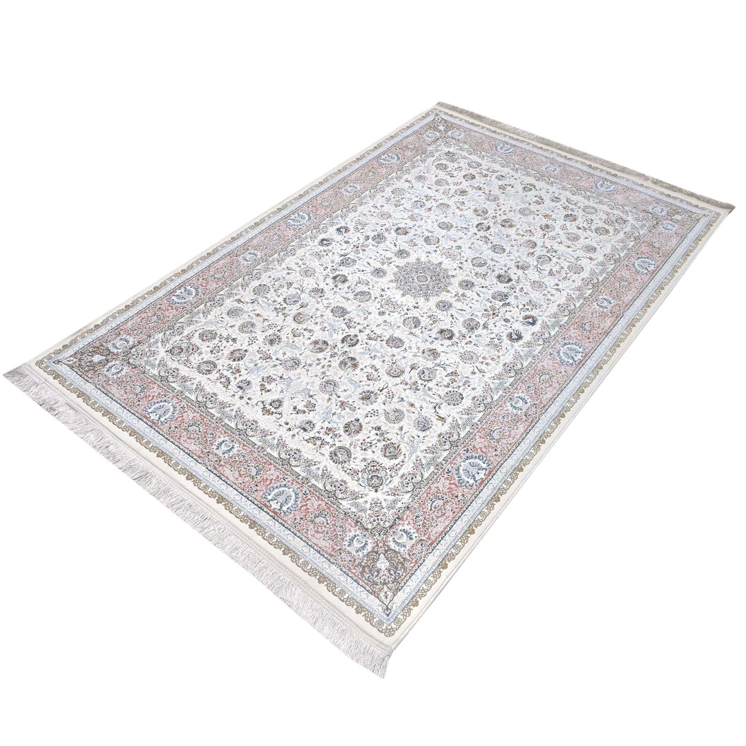 Blush Pink Persian Khas Rug 5X8 FT