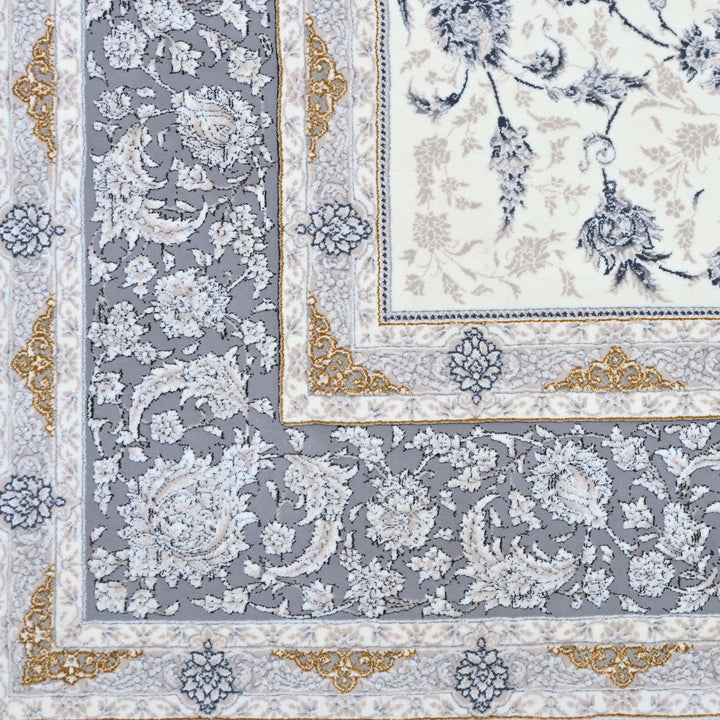 Ivory Cream Persian Khas Rug 5X8 ft