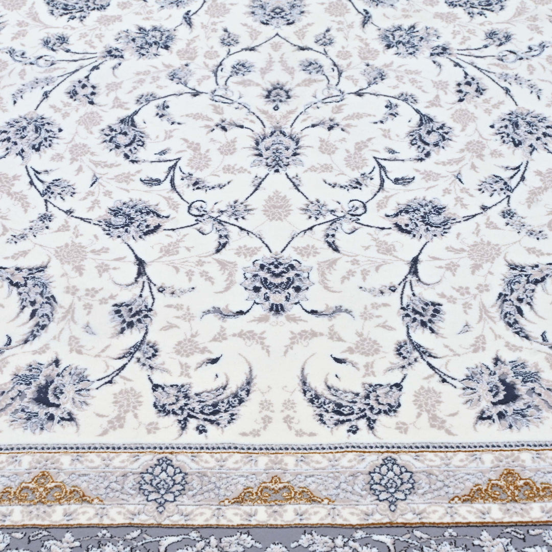 Ivory Cream Persian Khas Rug 5X8 ft