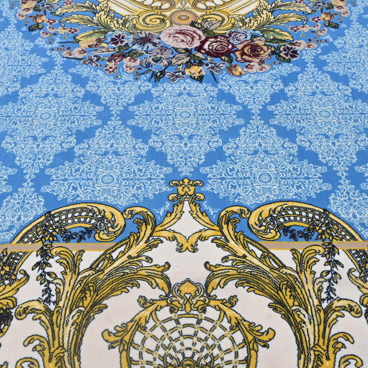Sky Blue Persian Khas Rug 5X8 FT