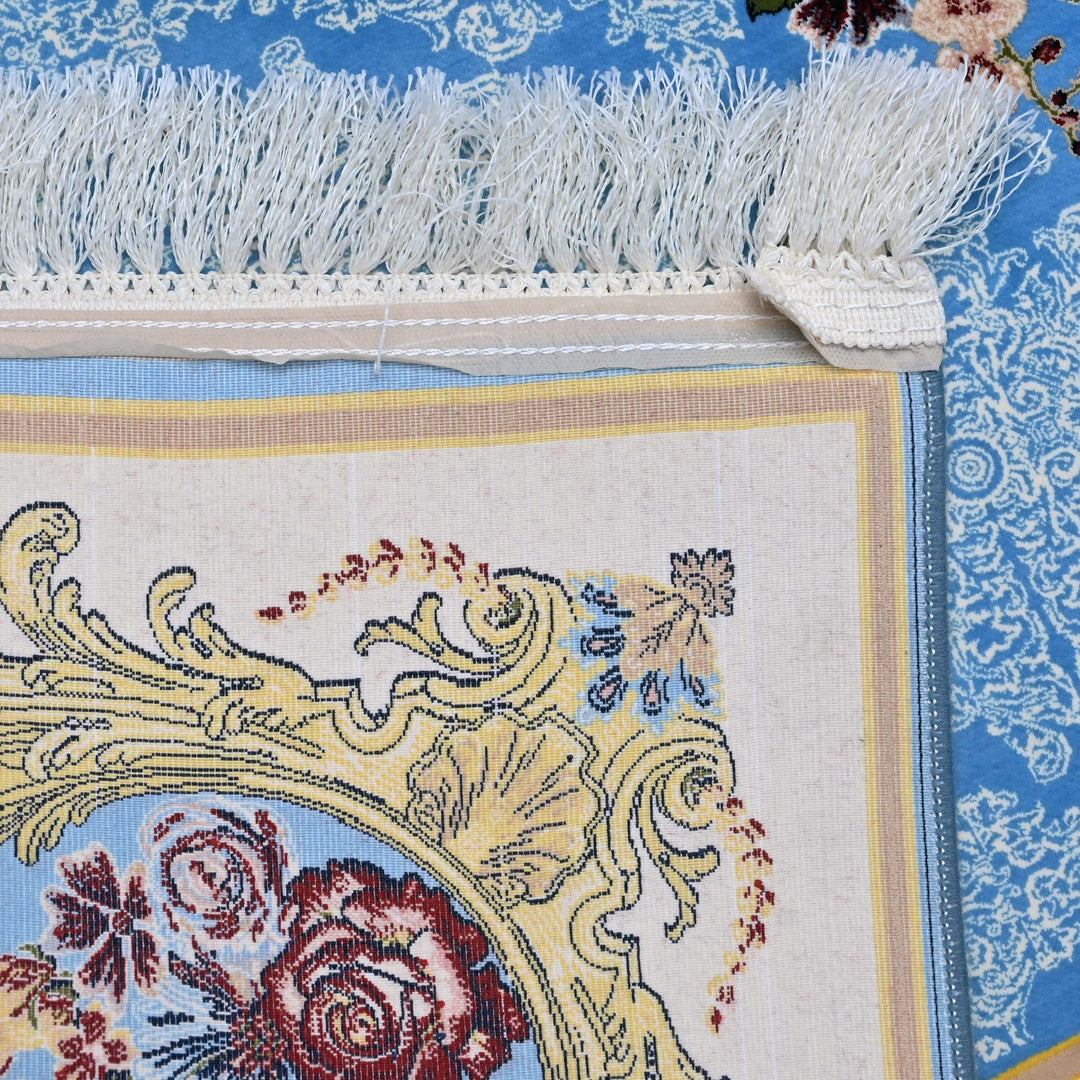 Sky Blue Persian Khas Rug 5X8 FT
