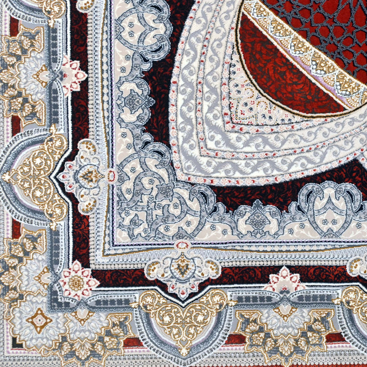 Deep Burgundy Persian Khas Rug 5X8 FT
