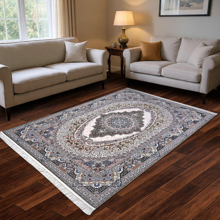 Ivory Taupe Persian Rug 7x10 FT