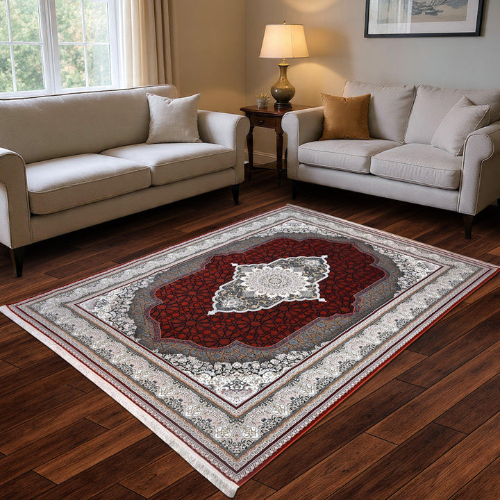 Burgundy & Grey Fine Persian 8.5x11.5 FT