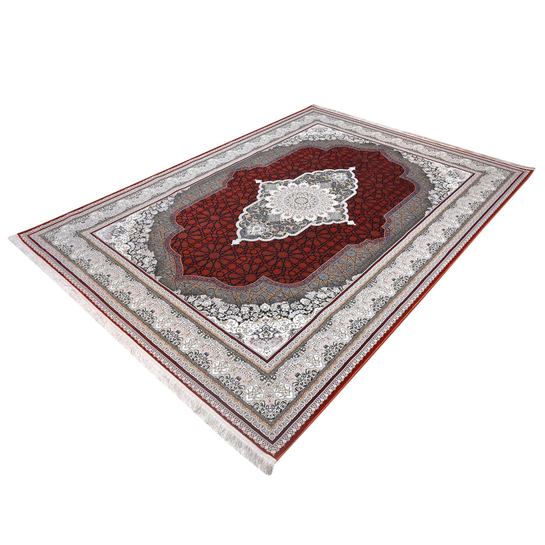 Burgundy & Grey Fine Persian 8.5x11.5 FT