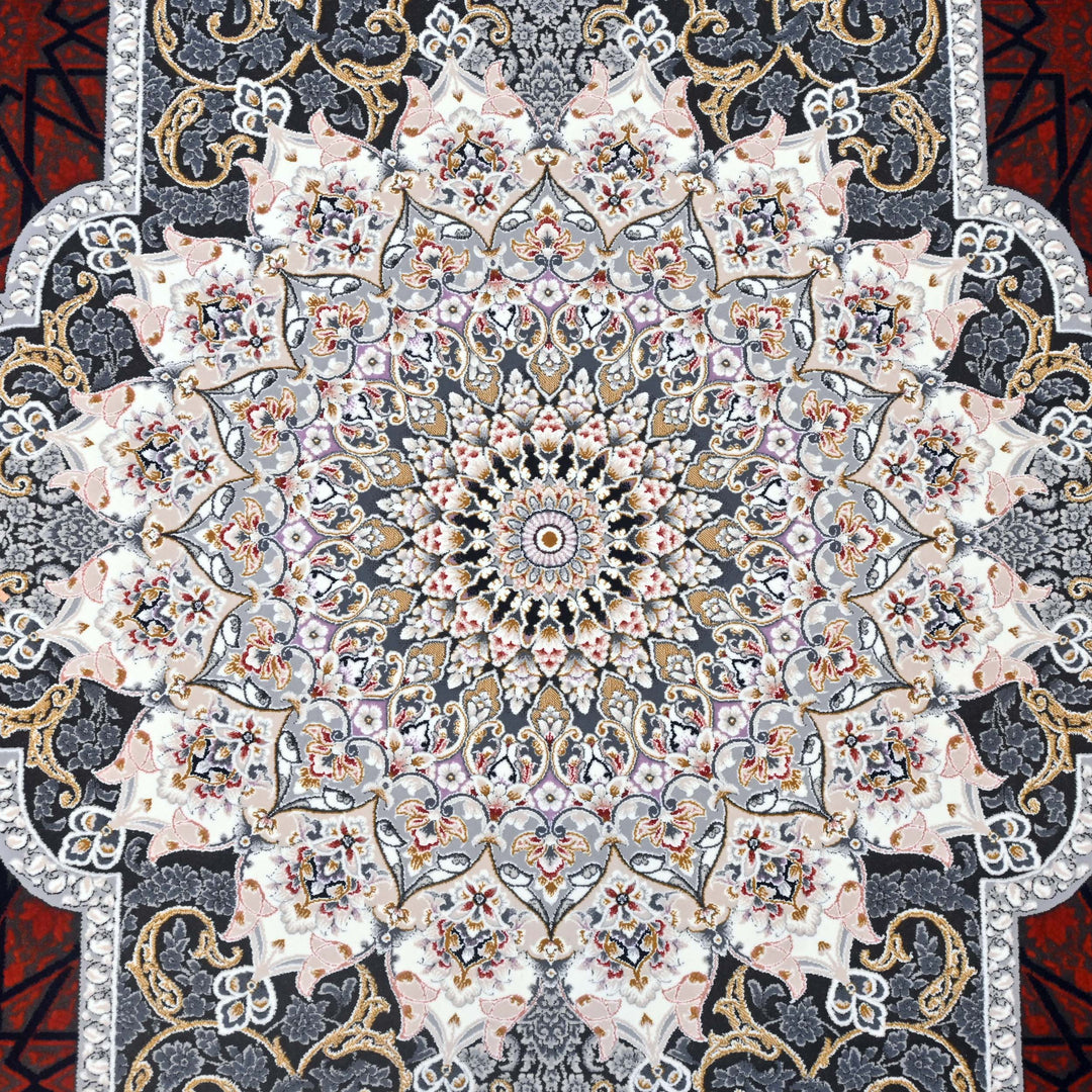 Burgundy & Grey Fine Persian 8.5x11.5 FT