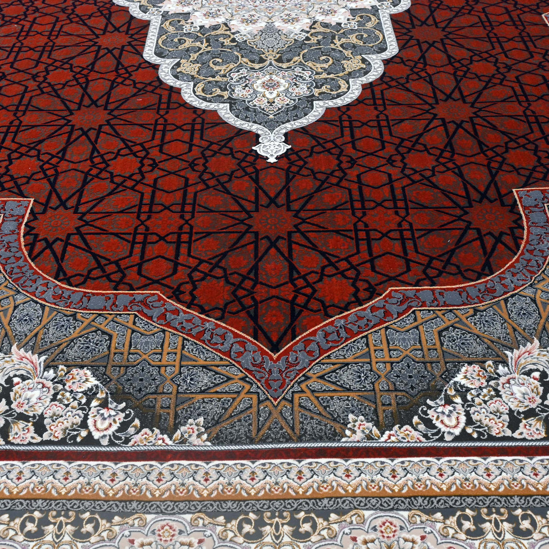 Burgundy & Grey Fine Persian 8.5x11.5 FT