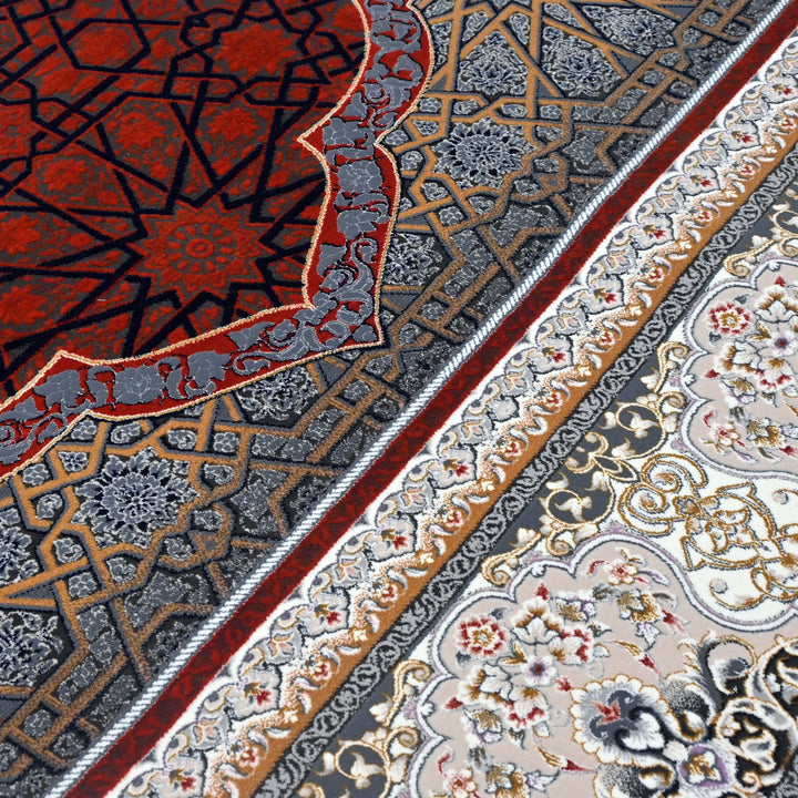 Burgundy & Grey Fine Persian 8.5x11.5 FT