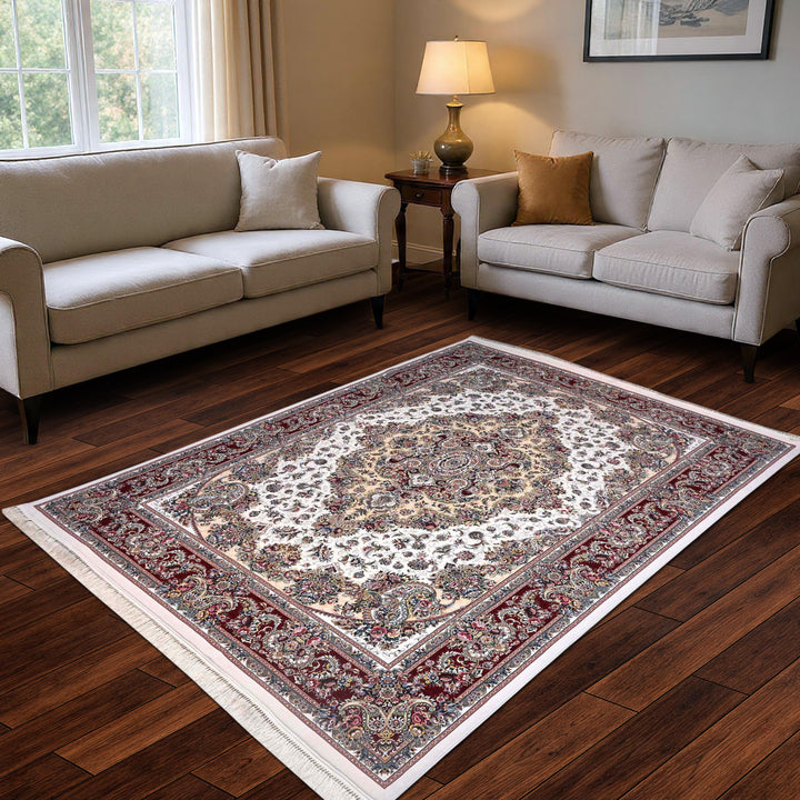 Ivory & Red Fine Persian 8.5x11.5 FT