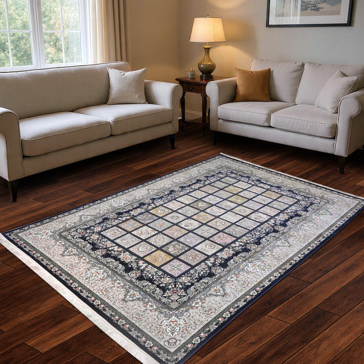 Silver & Black Fine Persian 8.5x11.5 FT