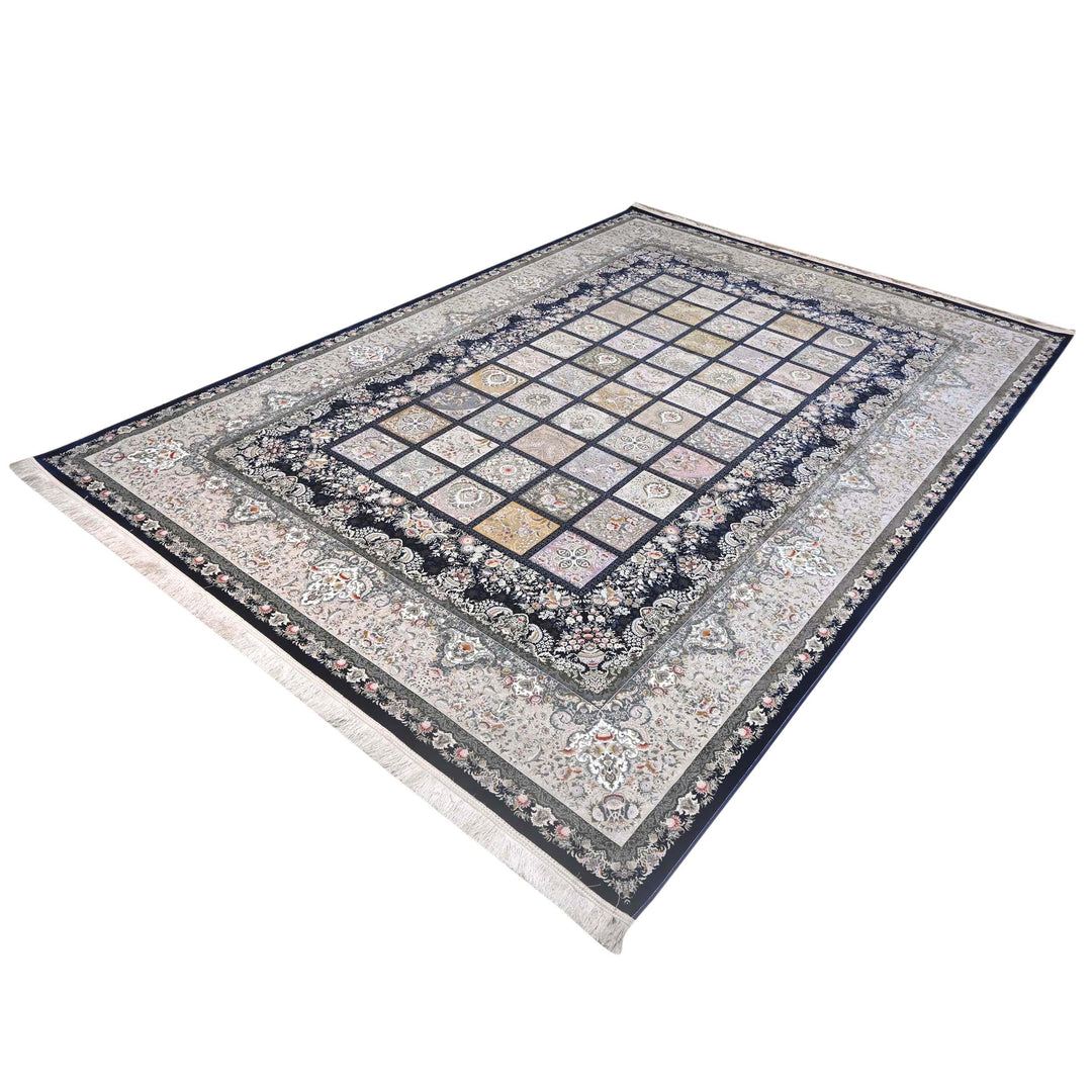 Silver & Black Fine Persian 8.5x11.5 FT