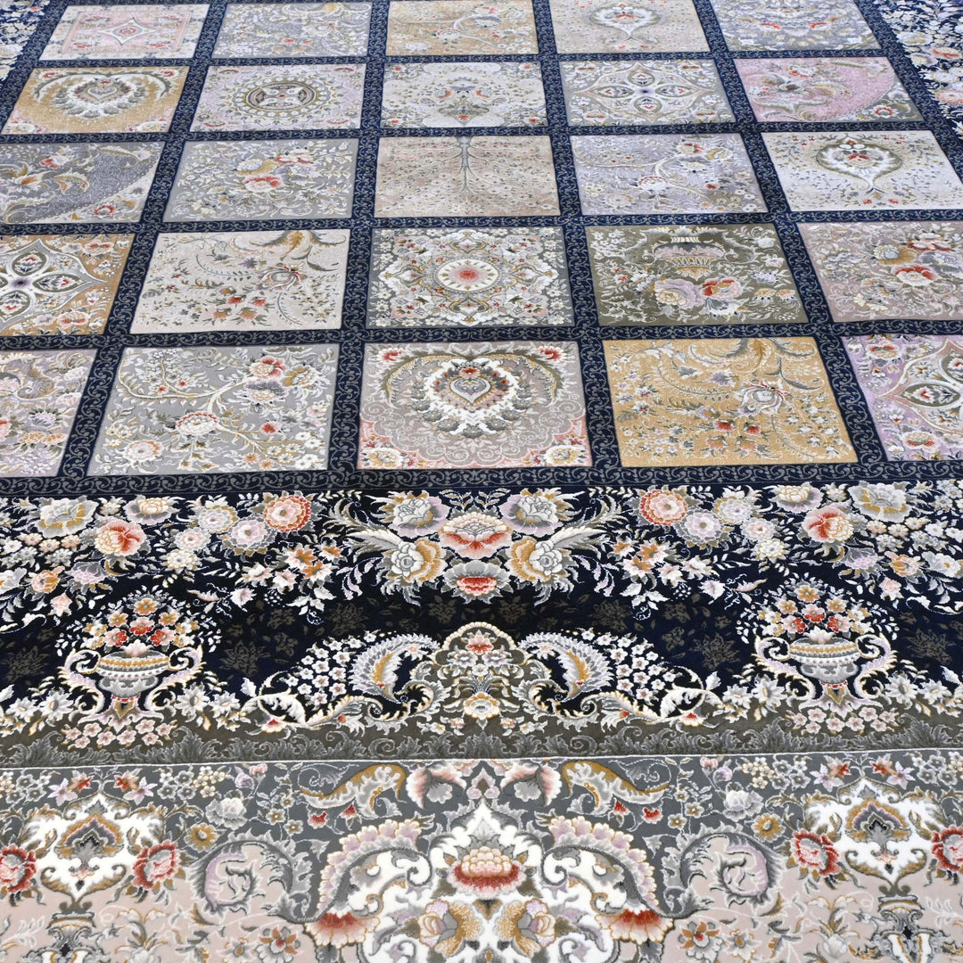 Silver & Black Fine Persian 8.5x11.5 FT