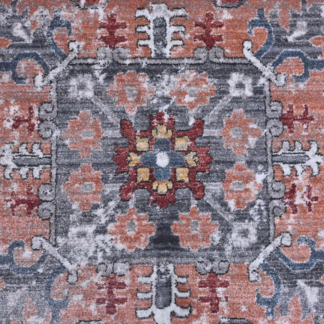 Medallion Burgundy Turkish Rug 8X10 Ft