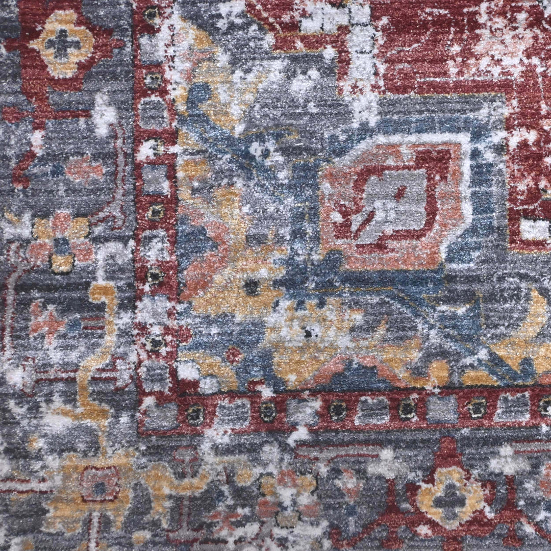 Medallion Burgundy Turkish Rug 8X10 Ft