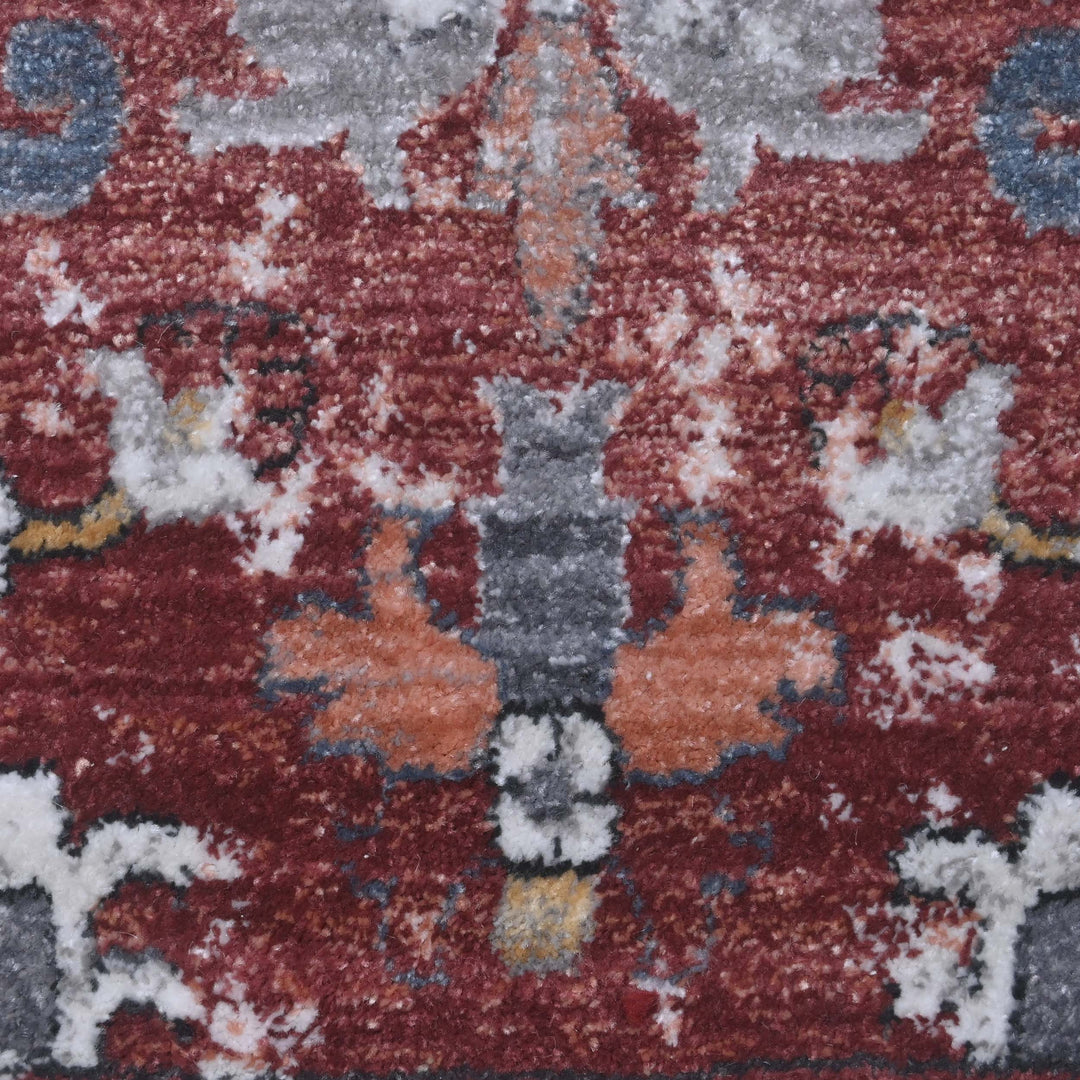 Medallion Burgundy Turkish Rug 8X10 Ft