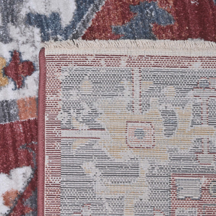 Medallion Burgundy Turkish Rug 8X10 Ft