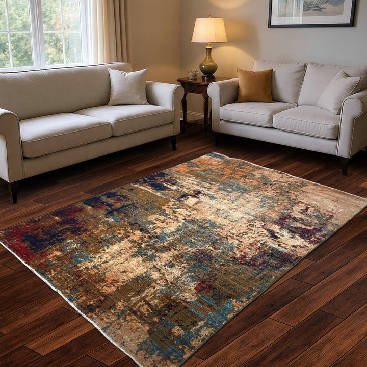 Erosion Multicolor Turkish Rug 8X11 Ft
