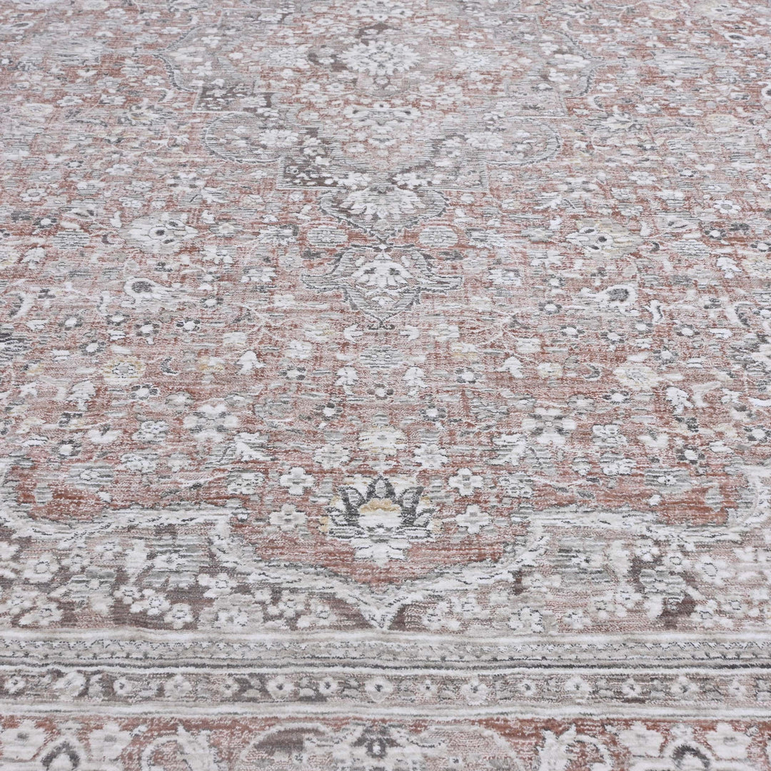 Floral Blush Rose Turkish Rug 8X10 Ft
