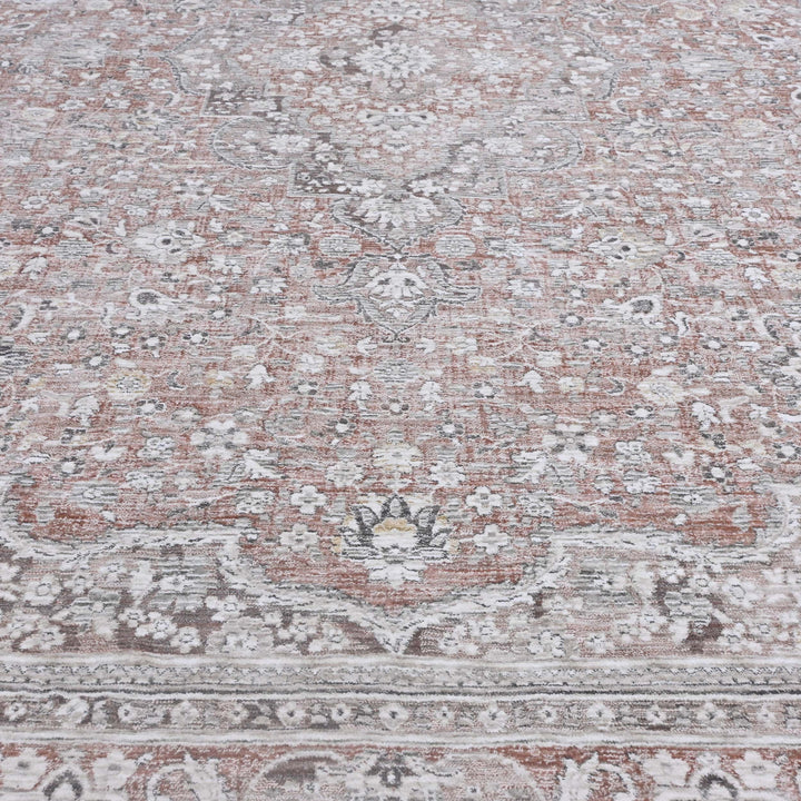Floral Blush Rose Turkish Rug 8X10 Ft