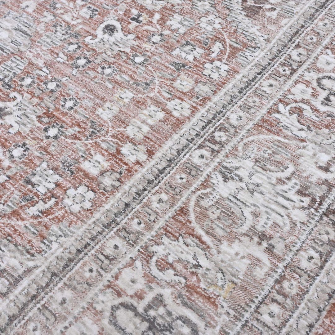 Floral Blush Rose Turkish Rug 8X10 Ft