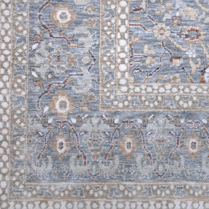 Floral Silver Grey Turkish Rug 8X10 Ft