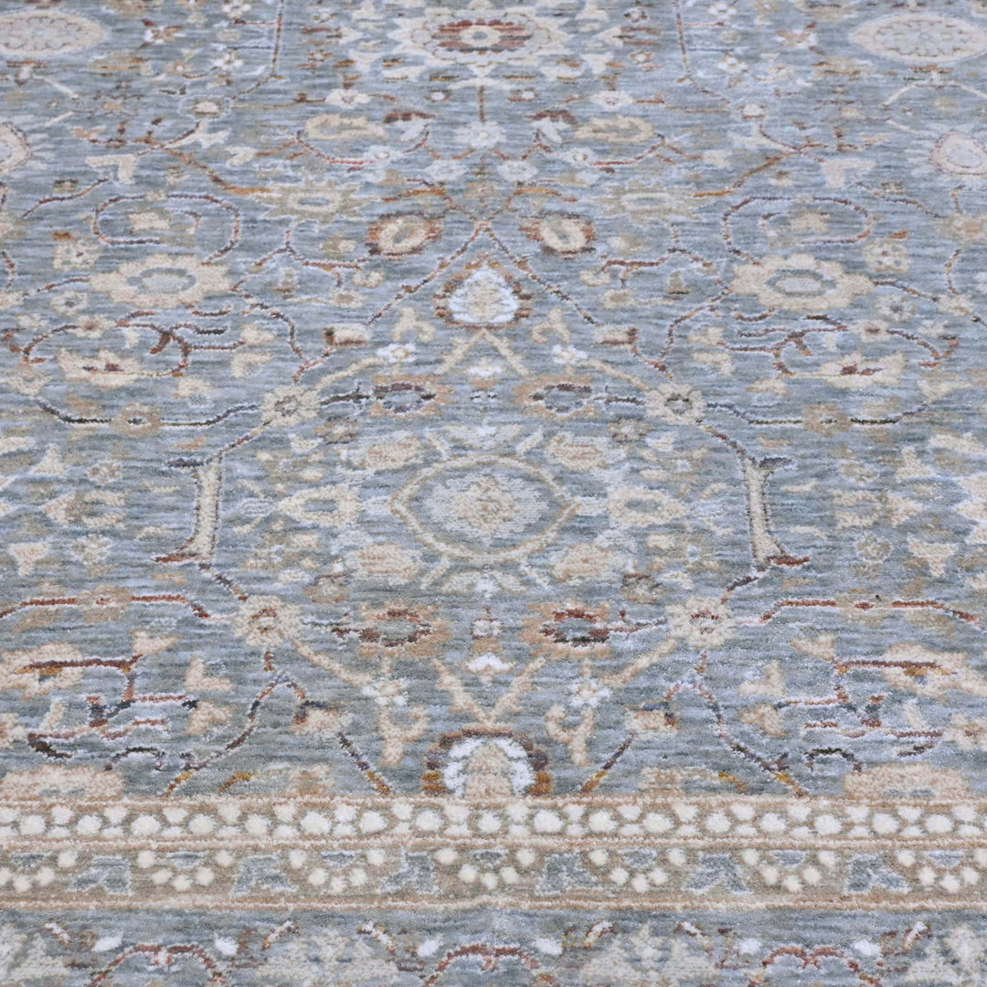 Floral Silver Grey Turkish Rug 8X10 Ft