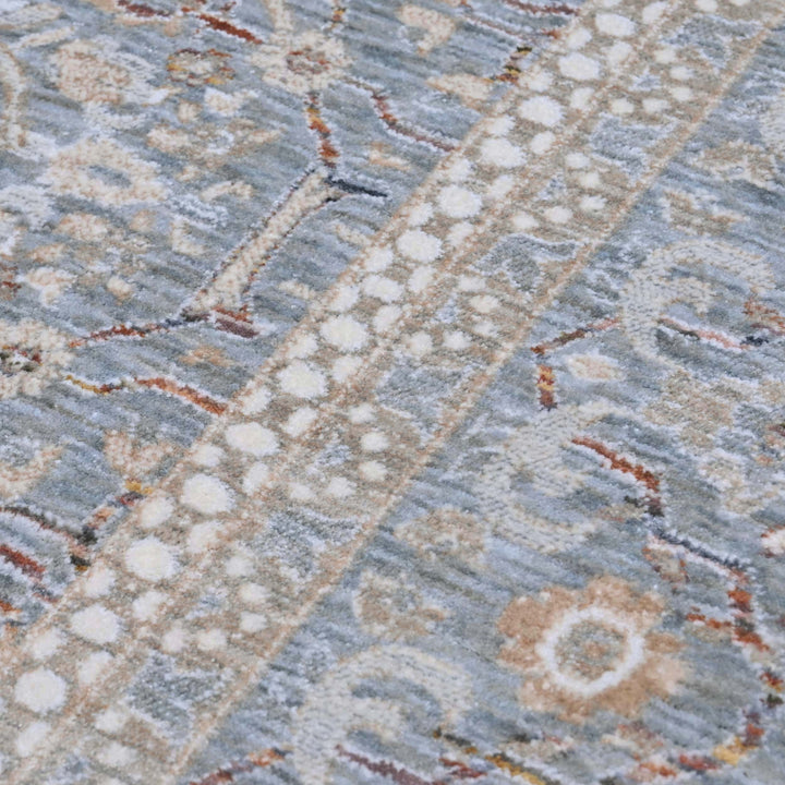 Floral Silver Grey Turkish Rug 8X10 Ft