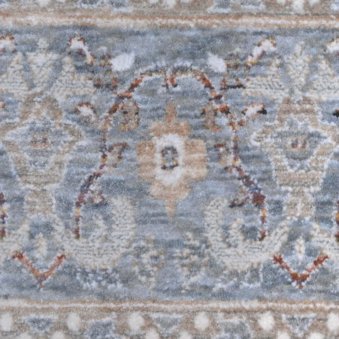 Floral Silver Grey Turkish Rug 8X10 Ft