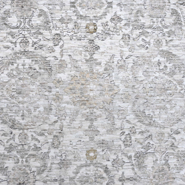 Floral Ivory Silver Turkish Rug 8X10 Ft