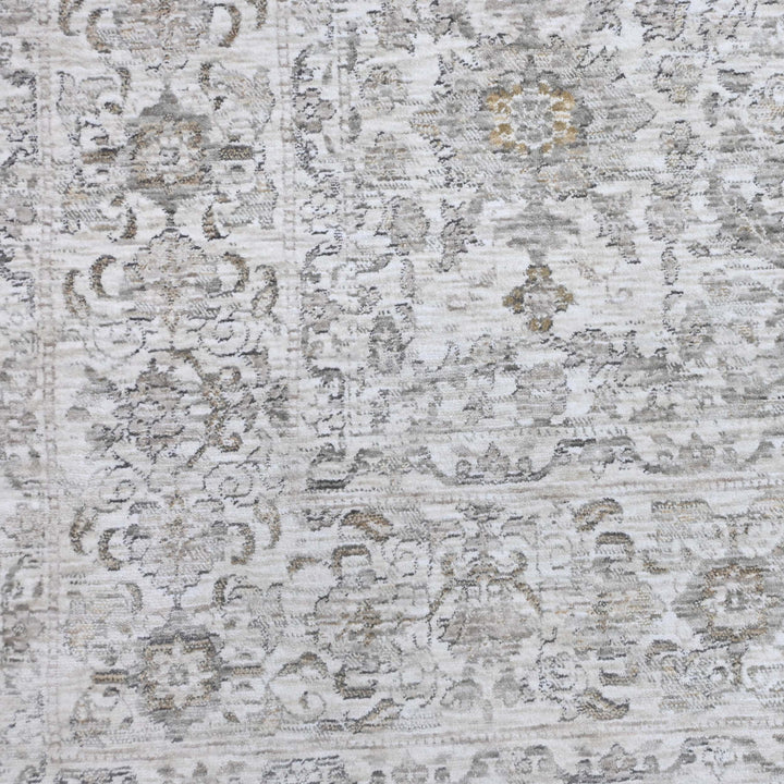 Floral Ivory Silver Turkish Rug 8X10 Ft