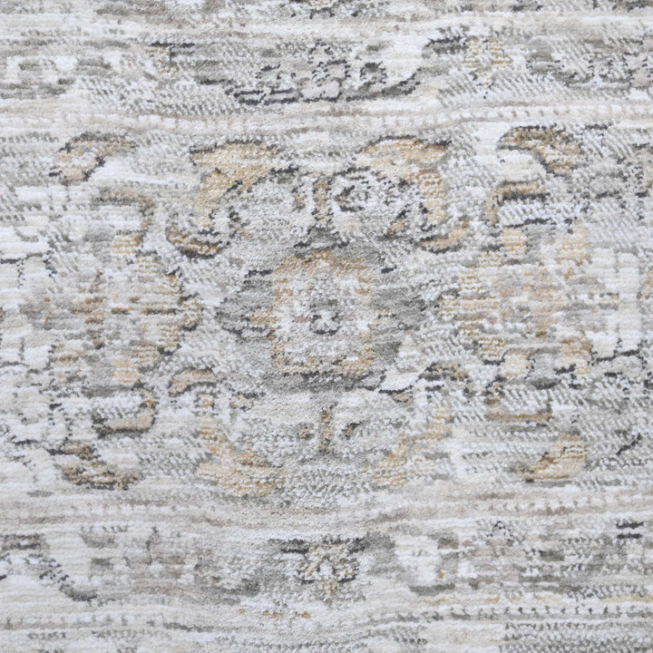 Floral Ivory Silver Turkish Rug 8X10 Ft