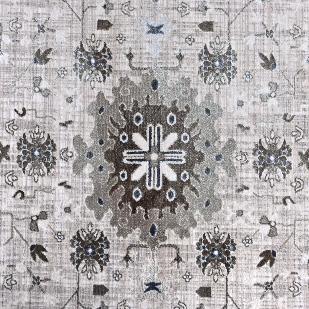 Beige Warm Abstract Turkish Rug 7x10 ft