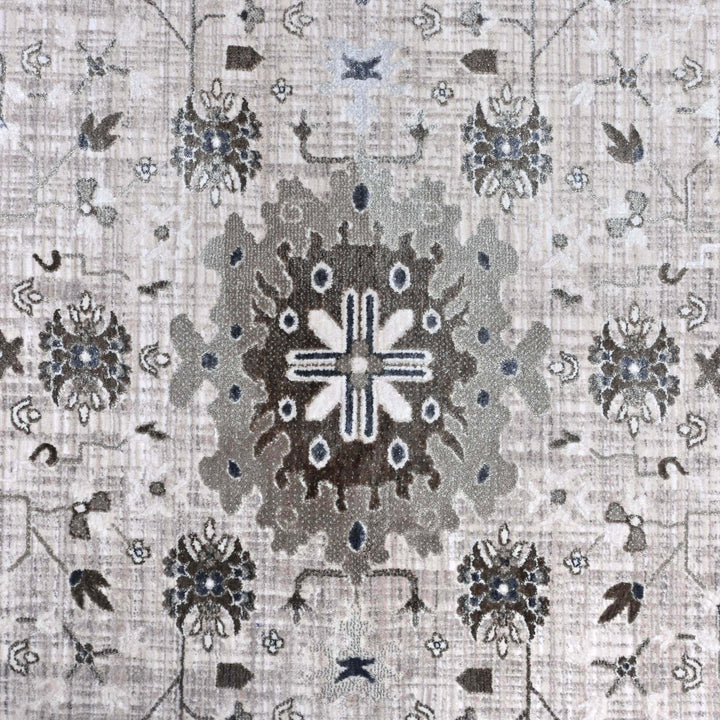 Beige Warm Abstract Turkish Rug 7x10 ft