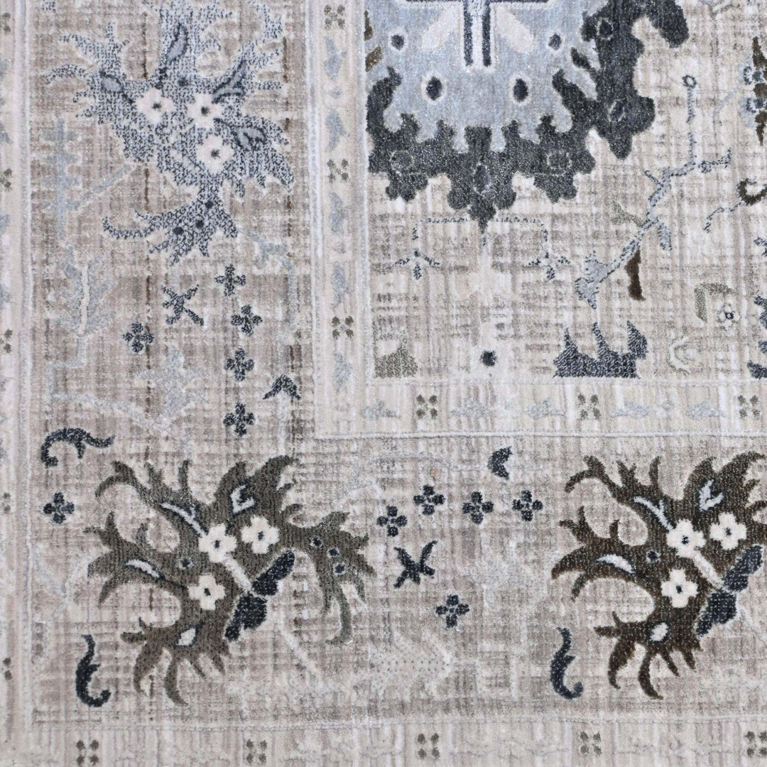 Beige Warm Abstract Turkish Rug 7x10 ft