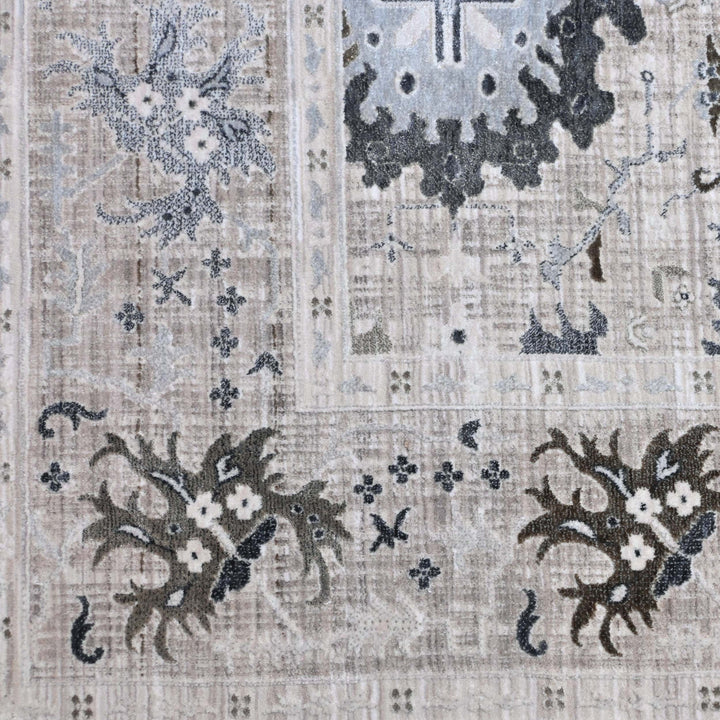 Beige Warm Abstract Turkish Rug 7x10 ft