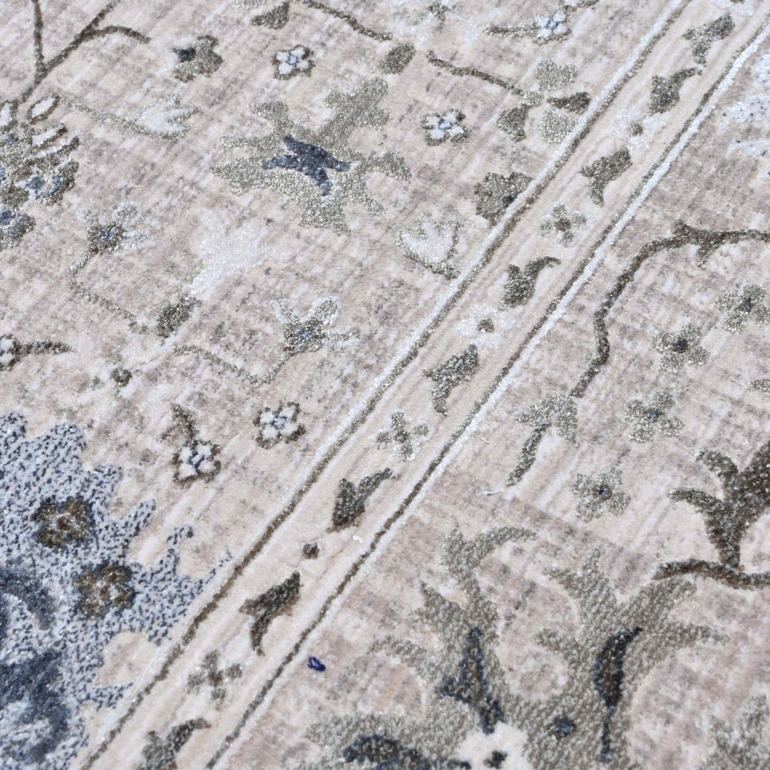 Beige Warm Abstract Turkish Rug 7x10 ft